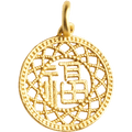 Openwork Gold Fu Character 0.1mm