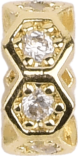 Five-Facet Gold Crystal Spacer 1.3mm