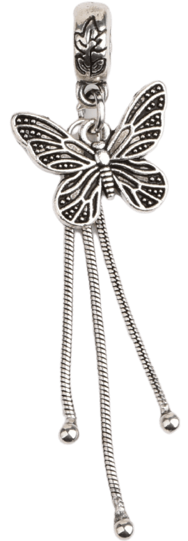 Tibetan Silver Butterfly Tassel 3.5mm