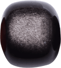 Silver Obsidian Barrel Bead 9.3mm