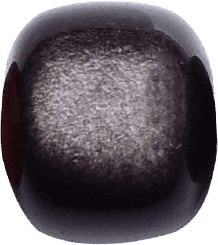 Silver Obsidian Barrel Bead 9.3mm